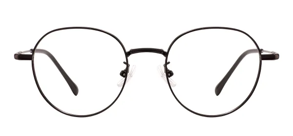Metal Round Eyeglasses - Black