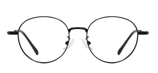 Round Metal Eyeglasses - Black