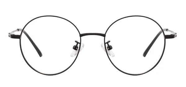 Round Metal Eyeglasses - Black
