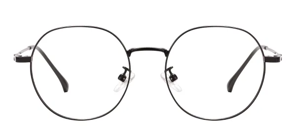 Round Metal Eyeglasses - Black