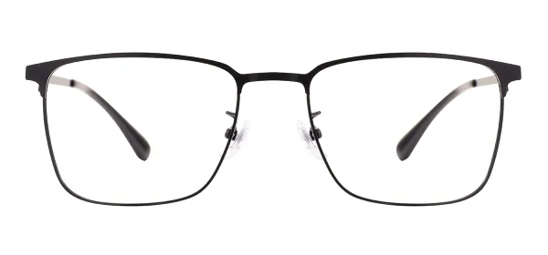 Metal Rectangular Full Rim Glasses Frame - Black