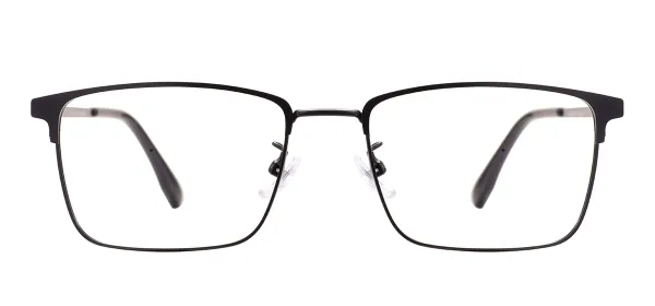 Rectangular Full Rim Large Glasses Frame - Black