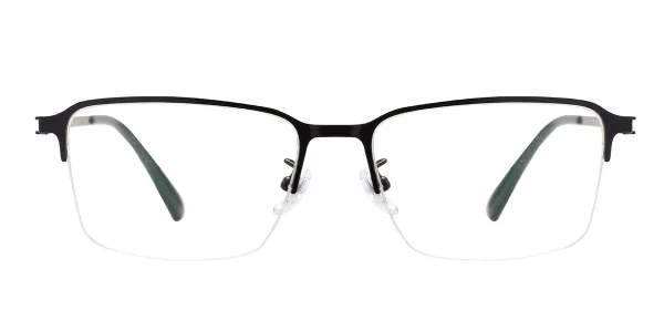 Half Rim Rectangular Glasses Frame - Black
