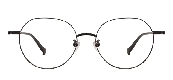 Round Metal Eyeglasses - Black