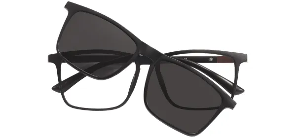 TR Glasses WIth Clip on - Black