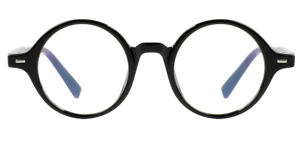 Transparent Round Eyeglasses - Black
