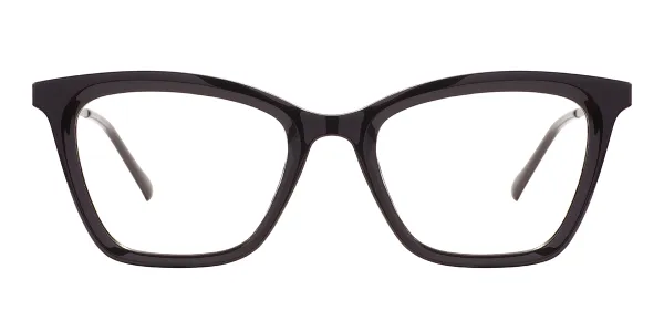 TR Cat Eye Glasses Frames With Spring Hinge - Black