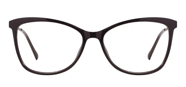 TR Cat Eye Full Rim Glasses Frames - Black