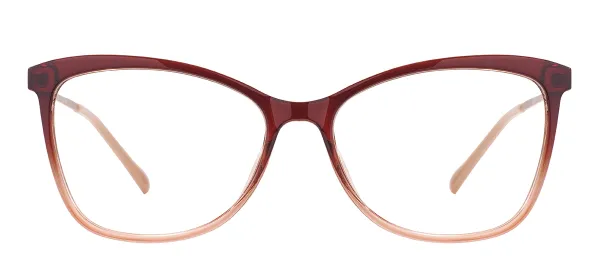 TR Cat Eye Full Rim Glasses Frames - Brown