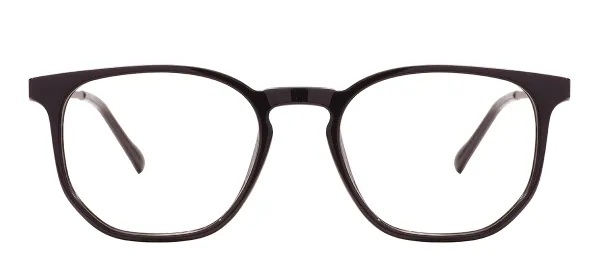 TR Oval Glasses Frames With Spring Hinge - Black