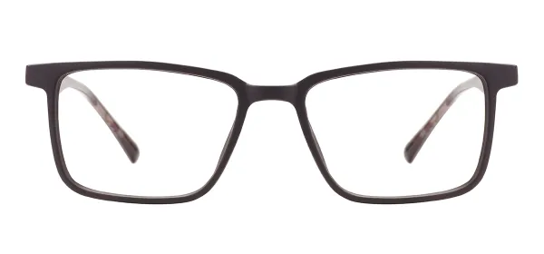 TR Rectangular Glasses Frame With Sping Hinge - Black
