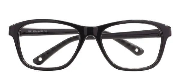 TR Kids Flexible Square Glasses Frames - Black