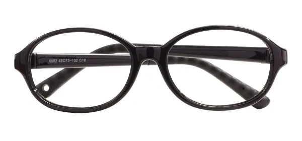 TR Kids Oval Flexible Glasses Frame - Black