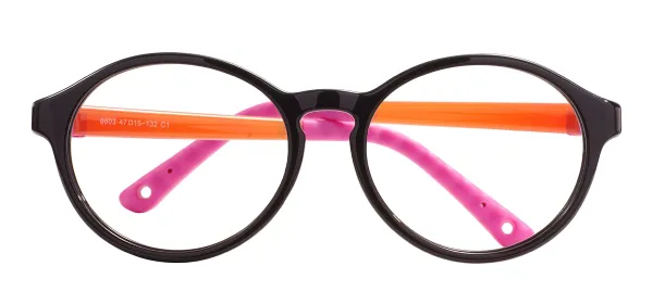 TR Kids Round Flexible Glasses Frame - Black