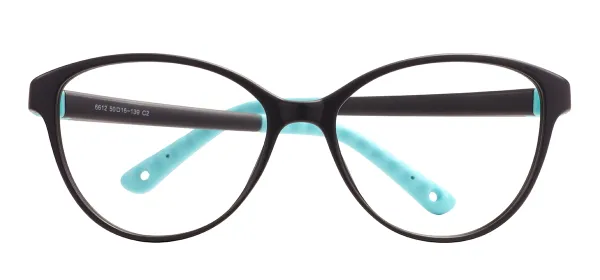 TR Kids Oval Flexible Glasses Frame - Black