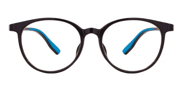 TR Kids Flexible Oval Glasses Frames - Black