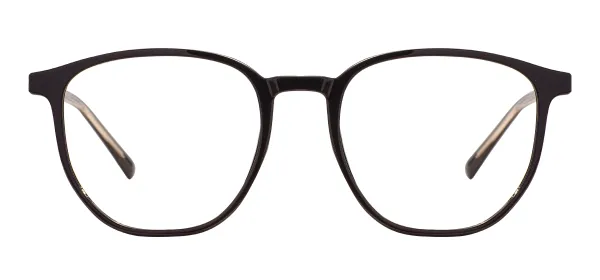 TR Square Glasses Frame With Spring Hinge - Black