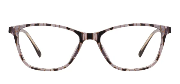 TR Rectangular Glasses Frame With Spring Hinge - Black