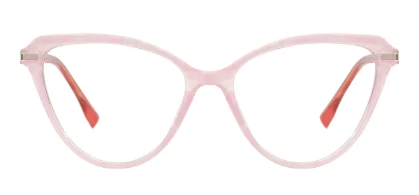 Large Cat Eye Glasses Frames With Spring Hinge - Transparent Pink