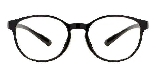 TR90 Round Full Rim Glasses Frames - Black