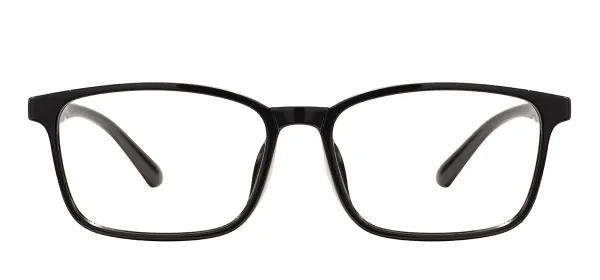 Middle Classical Men and Women Rectangular Eyeglasses - Black