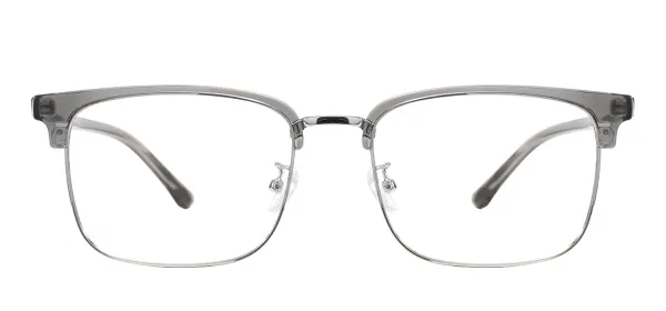 Rectangular Vintage Eyeglasses Fashion TR90 Lightweight Eyeglasses - Gray