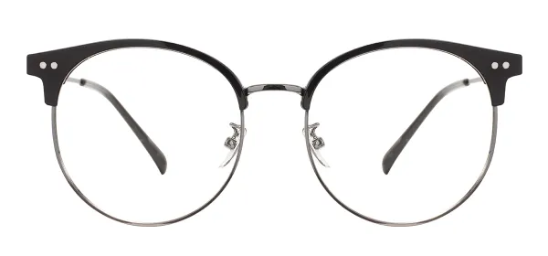 Round Eyeglasses - Black Gray