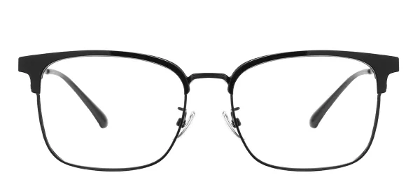TR90 Full Rim Rectangular Eyeglasses - Black