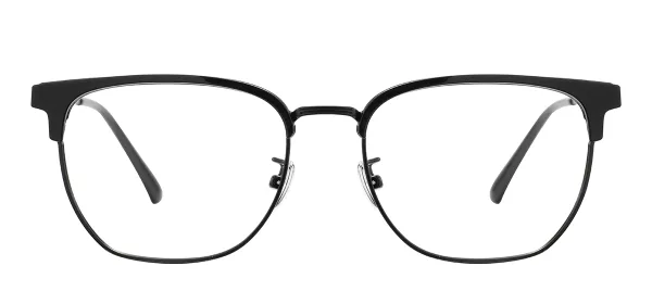 Men and Women TR90 Rectangular Eyeglasses - Black