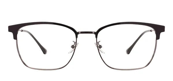 TR90 Lightweight Rectangular Eyeglasses - Black Gray