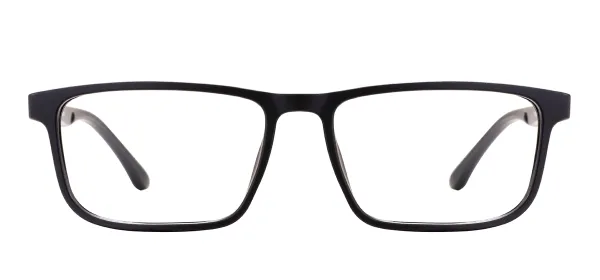 TR90 Rectangular Full Rim Eyeglasses - Black Gray