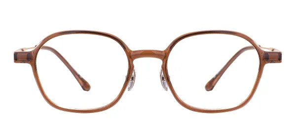Small Oval Full Rim Eyeglasses - Brown