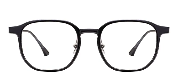Square Full Rim Men And Women Glass Frame - Black