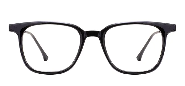 Fashion Full Rim Rectangular Eyeglasses - Black