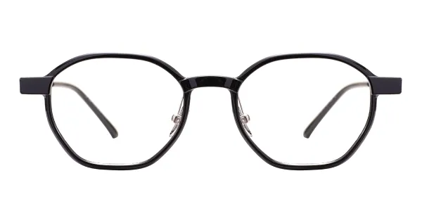 Geometric Full Rim Glasses Frame - Black