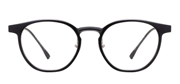 Fashion Rectangular Full Rim Eyeglasses - Black