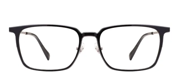 Rectangular Large Full Rim Glasses Frame - Black
