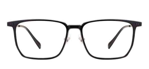 Large Full Rim Rectangle Glasses Frame - Black