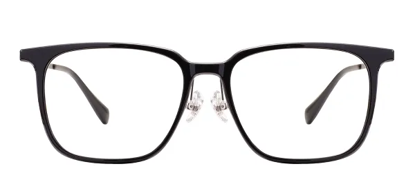 Large Full Rim Rectangular Classical Glasses Frame - Black
