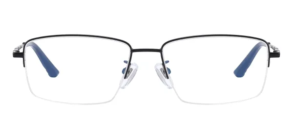 Titanium Half Rim Eyeglasses - Black
