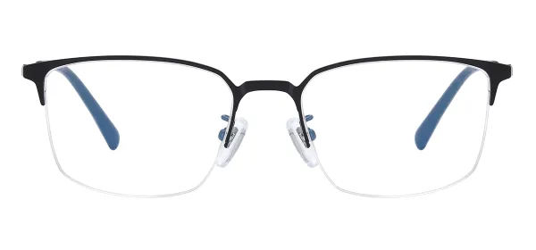 Titanium Half Rim Glasses - Black