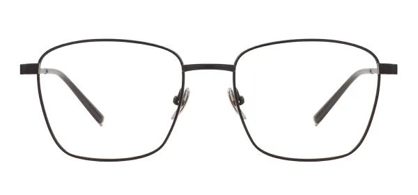 Men Large Square Titanium Glasses - Black