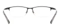 Men Large Rentangular Titanium Glasses