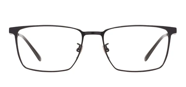 Men Large Rentangular Titanium Glasses - Black