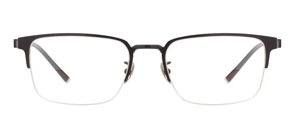 Men Oversized Rentangular Titanium Glasses - Black