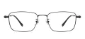 Rectangular Large Metal Frame And Titanium Temples Eyeglasses