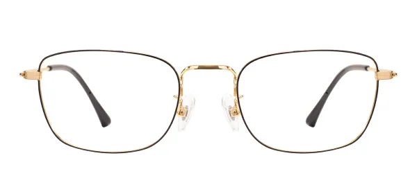 Clear Medium Rectangular Eyeglasses - Black Gold