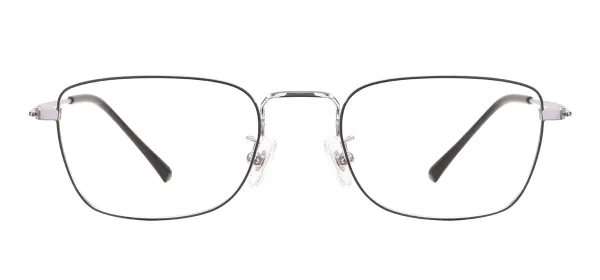 Clear Medium Rectangular Eyeglasses - Black Silver