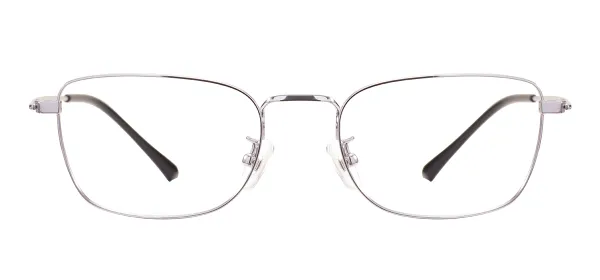 Clear Medium Rectangular Eyeglasses - Silver