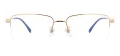 Large Half Rim Rectangular Eyeglasses